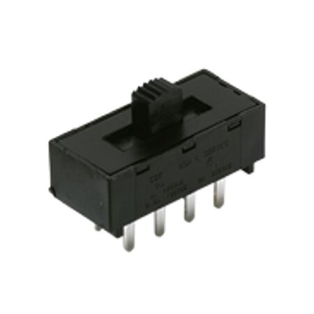 C&K Components Slide Switch, 1 Positions, Dpst, Latched, 4A, 28Vdc, Solder Terminal, Through Hole-Right Angle L201021MA04Q